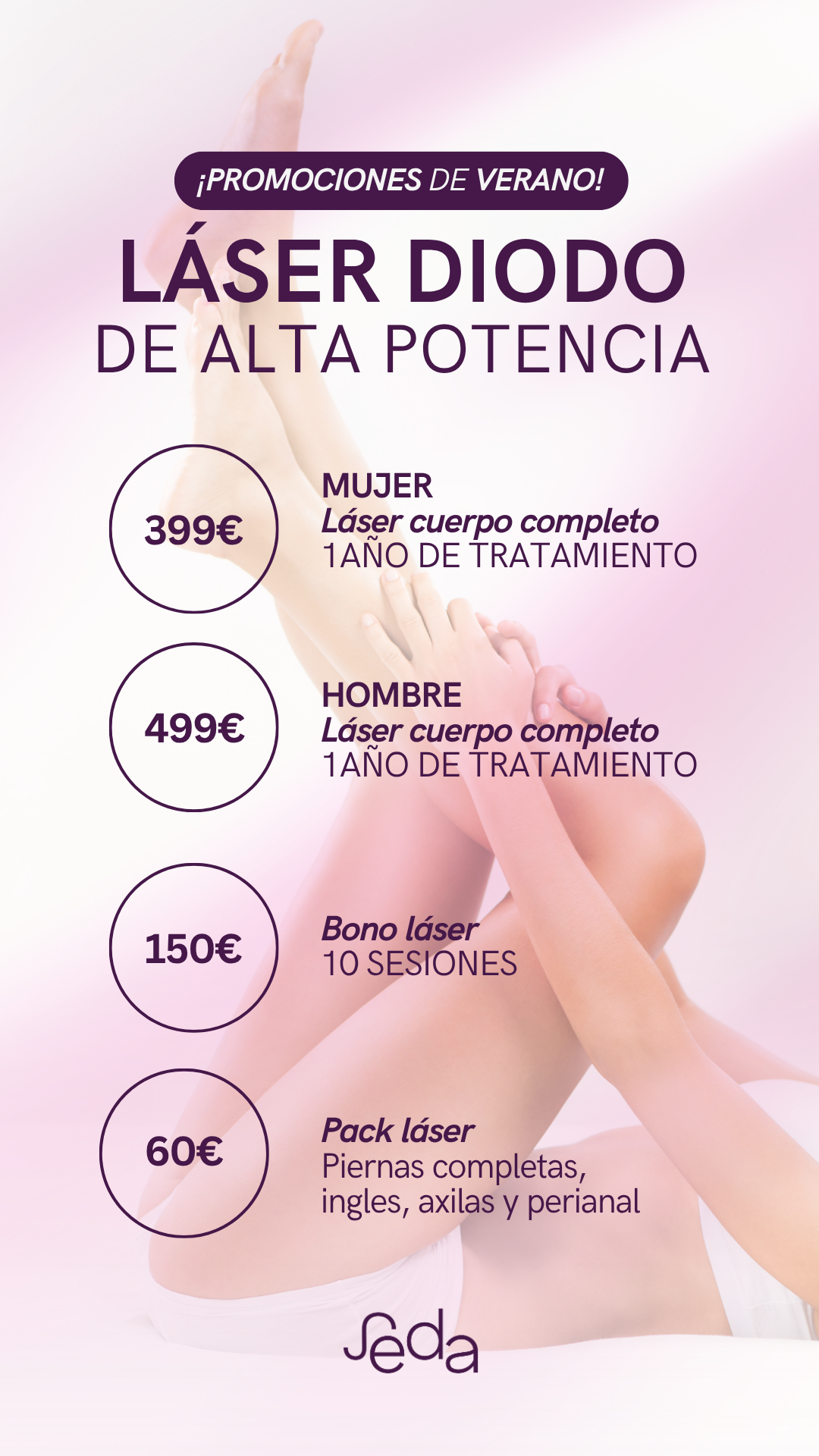 Promoción de depilación láser Verano 2026